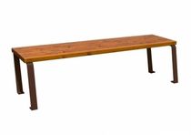 contemporary public bench in wood and metal ECN2 - Collective 2A Corten Grupo Amop Synergies