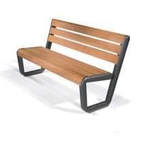 contemporary public bench in wood and metal (with backrest) ECO BENCH WOOD LAB23
