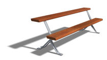 contemporary public bench in wood and metal (with backrest) ALEPH 2,25 M by Junquera, Jer&Atilde;&sup3;nimo  DAE