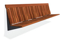 contemporary public bench in wood and metal (with backrest) KORO APLIQUE 2,60 M by Mangado, Patxi  DAE