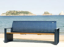 contemporary public bench in wood and metal (with backrest) ALEA : UM395 Benito