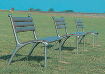 contemporary public bench in wood and metal (with backrest) ALDUS by C&eacute;cile Planchais GHM