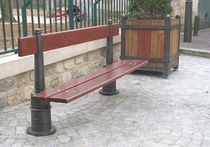 contemporary public bench in wood and metal (with backrest) AMBIANCE  GHM