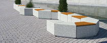 contemporary public bench in wood and stone COROIBO by Tom&aacute;s Mu&ntilde;oz Granitos Vincios, s.l.