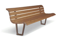 contemporary public bench in wood (with backrest) ALBA AUBRILAM