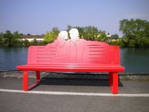 contemporary public bench in steel (with backrest) ROMEO & JULIETTE AFF Mobilier Urbain