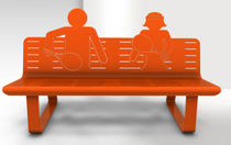 contemporary public bench in steel (with backrest) BANC TENNIS  AFF Mobilier Urbain