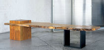 contemporary public bench in wood and metal 0032 JOHN HOUSHMAND