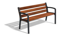 contemporary public bench in wood and metal (with backrest) MONTSENY 1,50 M by Mil&Atilde;&iexcl;, Leopoldo  DAE