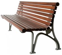 contemporary public bench in wood and metal (with backrest) RAMPANT GLS Prefabricados