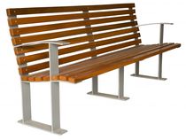 contemporary public bench in wood and metal (with backrest) SIR GLS Prefabricados