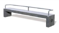 contemporary public bench in concrete and steel (with backrest) MIRAM Sitinao