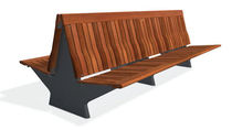 contemporary public double side bench in wood and metal KORO DOBLE 2,60 M by Mangado, Patxi  DAE