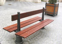contemporary public double side bench in wood and metal AMBIANCE GHM