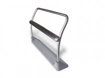 contemporary public high bench in wood and metal NATURAL FABRIC: ADP-S170 TRENZA METAL