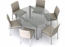 contemporary round extending glass table ECLIPSE ROUND EXTENDING Swanky Design - Premium Contemporary Furniture
