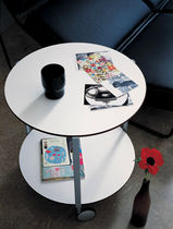 contemporary side table with casters GIRO by Anna Deplano Zanotta