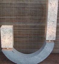 contemporary stone floor lamp LYRE madastone
