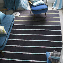 contemporary striped rug in wool MILLBRECK GRAPHITE DESIGNERS GUILD