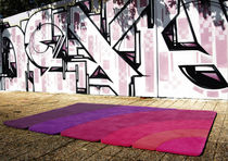 contemporary striped rug in New Zealand wool (handmade) WAVES PIODAO GROUP