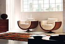 contemporary swivel armchair ESSENCE: WAVE Rattan Wood