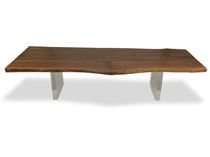 contemporary table in reclaimed wood LUCITE BASE Rotsen Furniture