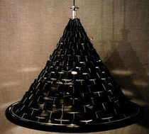 contemporary table lamp in reclaimed material HEAD KICK Wheels-on-Fire
