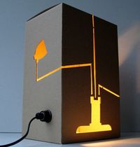 contemporary table lamp in recycled cardboard NOT A LAMP by David Graas DAVIS GRAAS