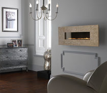 contemporary wall-mounted fireplace (gas closed hearth, vent-free) GRAND TRAVERTINE Superior Fires