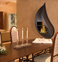 contemporary wall-mounted fireplace (wood-burning closed hearth) PASION FLAM N' CO