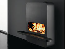 contemporary wall-mounted fireplace (wood-burning closed hearth) WALL- B  by Andrea Crosetta Antrax IT