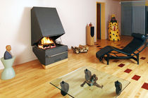 contemporary wall-mounted wood-burning stove 60 St&ucirc;v