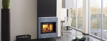 contemporary wall-mounted wood-burning stove VALENCIA hase