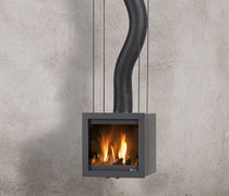 contemporary wall-mounted wood-burning stove BORA FLEX Platonic Fireplace