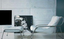 contemporary wingchair with footstool by Marco Zanuso MAGGIOLINA Zanotta