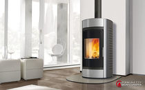 contemporary wood-burning boiler stove MIRAGE A.16.AQ Caminetti Montegrappa