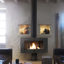 contemporary wood-burning stove (cast iron) SYMPHONIA by B. Dequet INVICTA