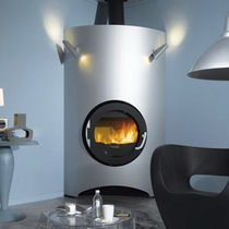 contemporary wood-burning stove (steel) VERONE  GODIN