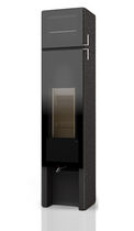 contemporary wood-burning stove (with oven) T-BACK by GANN & Gabriela Vetsch Andr&eacute; Riemens Tonwerk Lausen AG