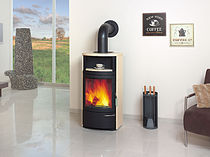 contemporary wood-burning stove (with warmer) HARK 17 FGT Hark GmbH & Co. KG