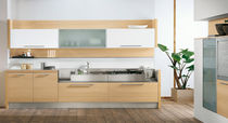 contemporary wood veneer / glass kitchen AURORA Arredo3 s.r.l.