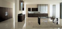 contemporary wood veneer / glass kitchen GLAM Zampieri Cucine