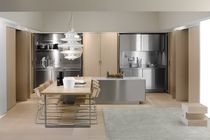 contemporary wood veneer / stainless steel kitchen SPATIA: COMPOSITION 2 by Antonio Citterio Arclinea