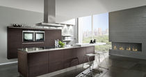 contemporary wood veneer / stainless steel kitchen 5080 GL H&Auml;CKER