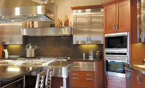 contemporary wood veneer / stainless steel kitchen BENTWOOD CUSTOM  bentwood Luxury Kitchens