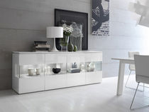 contemporary wooden and lacquered glass sideboard TRILOCY Satarossa Design