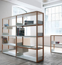 contemporary wooden and metal shelf LAP by Marina Bautier case
