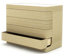 contemporary wooden chest of drawers LOOP by Nazanin Kamali case