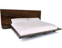 contemporary wooden double bed CLARO WALNUT BED #2 Hudson Furniture