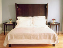 contemporary wooden headboard for double bed TUDOR PHILIPPE HUREL